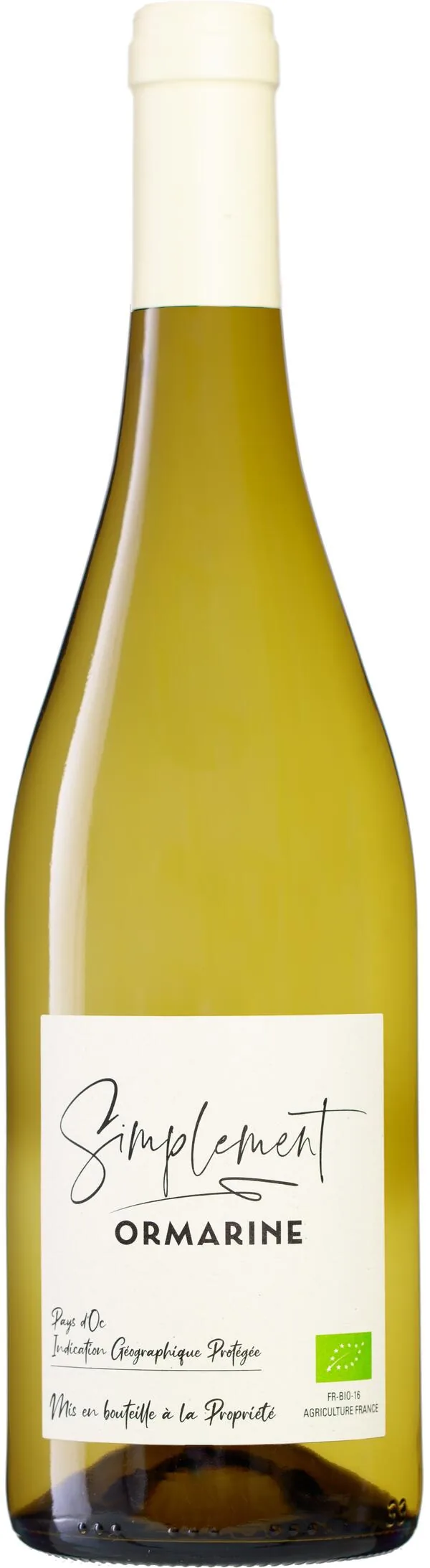 Bouteille de Simplement Ormarine Blanc — CAVE DE L'ORMARINE, vin blanc